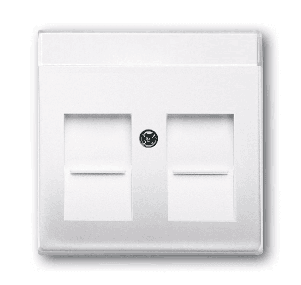 ABB BJB Basic 55 Бел Плата центральная  2-я для коммуникац розеток 0211 с суппортами 18** 2CKA001710A3945