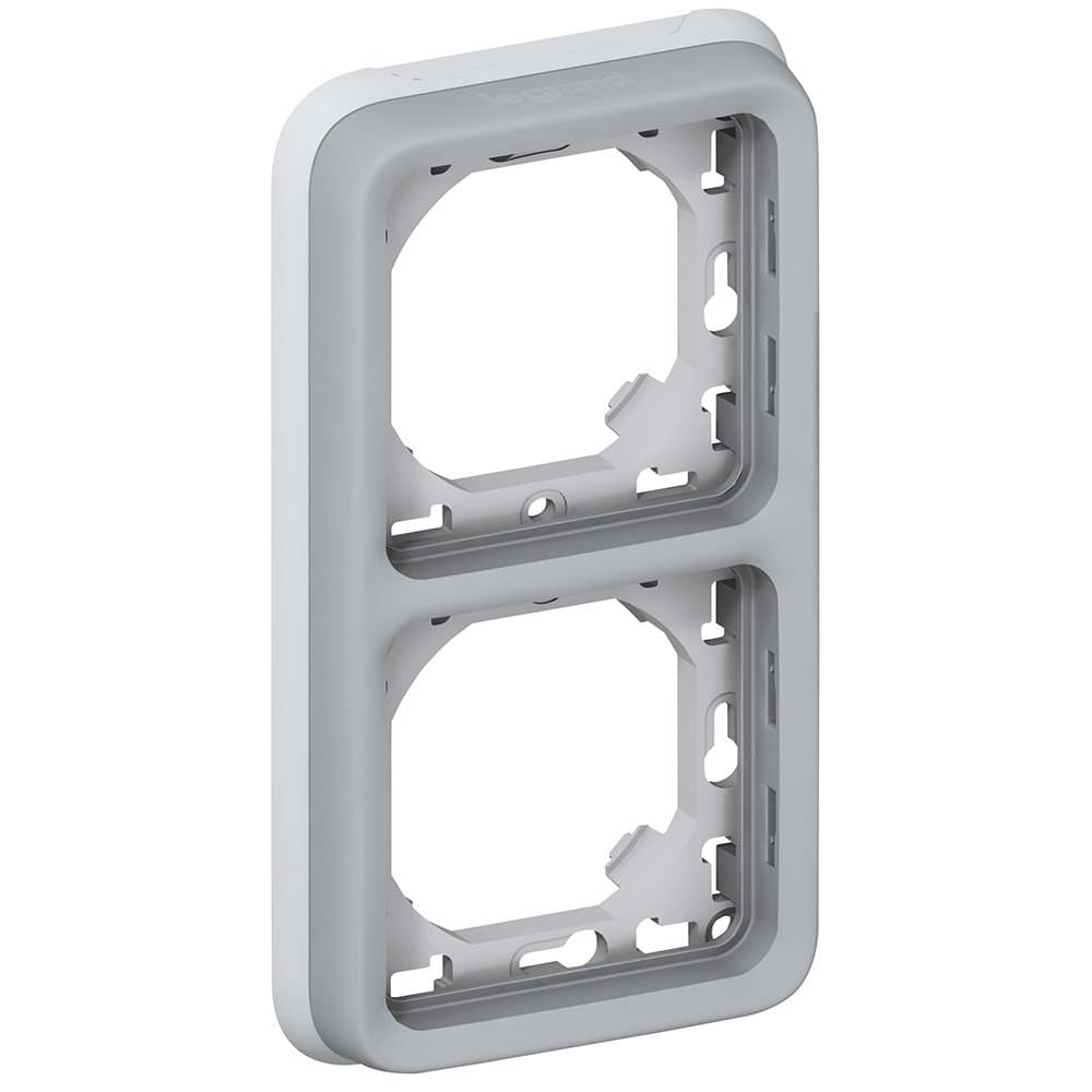 Legrand Plexo Серый Рамка 2-ая с суппортом,для внутреннего монтажа,вертикальная,IP55 069685 — миниатюра 1