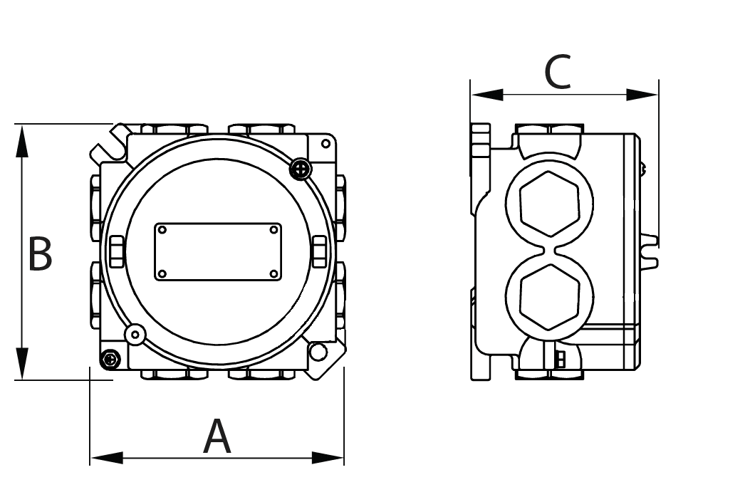 СТ Коробка соединительная взрывозащищенная LTJB-IIC-RM-[0]-[LT-B-TS2MA(2/2/2/2)] — миниатюра 2