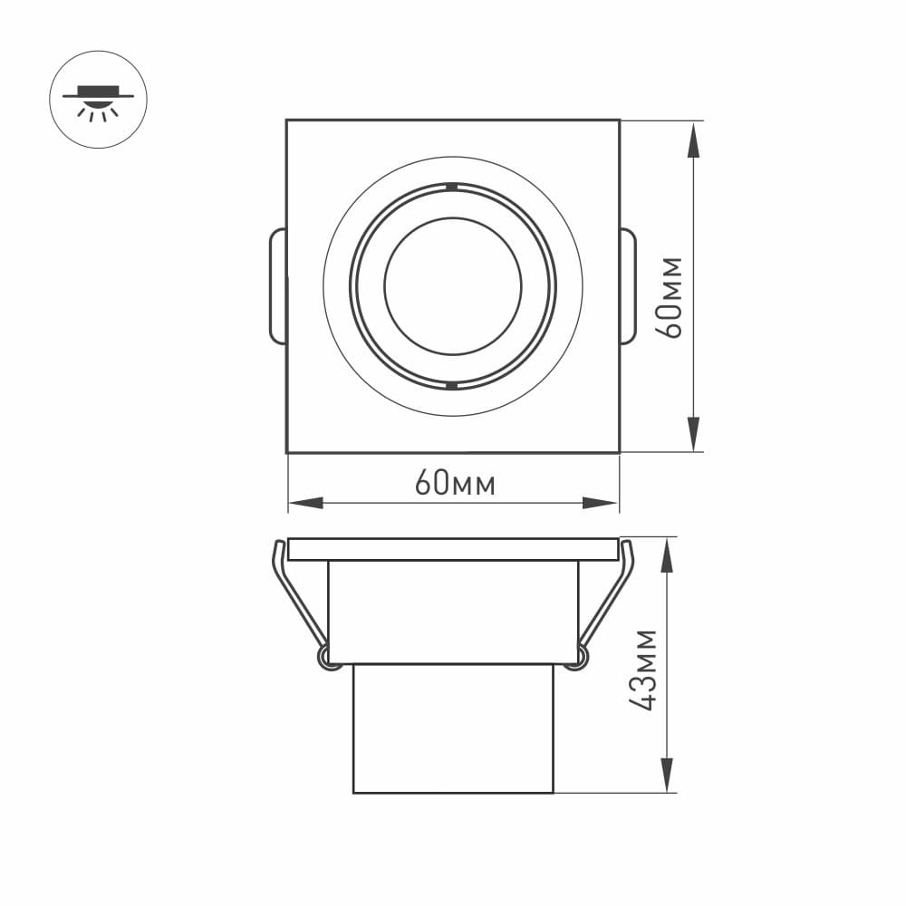 Arlight Светодиодный светильник LTM-S60x60WH 3W White 30deg (IP40 Металл, 3 года) 014925 — миниатюра 2