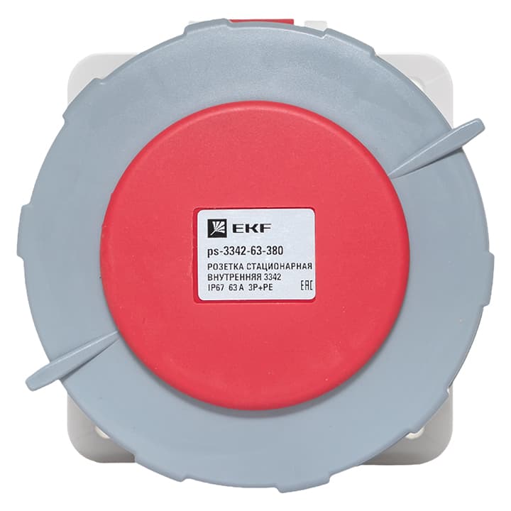 EKF PROxima Розетка стационарная внутренняя 3342 3Р+РЕ 63А 380В IP67 — миниатюра 2