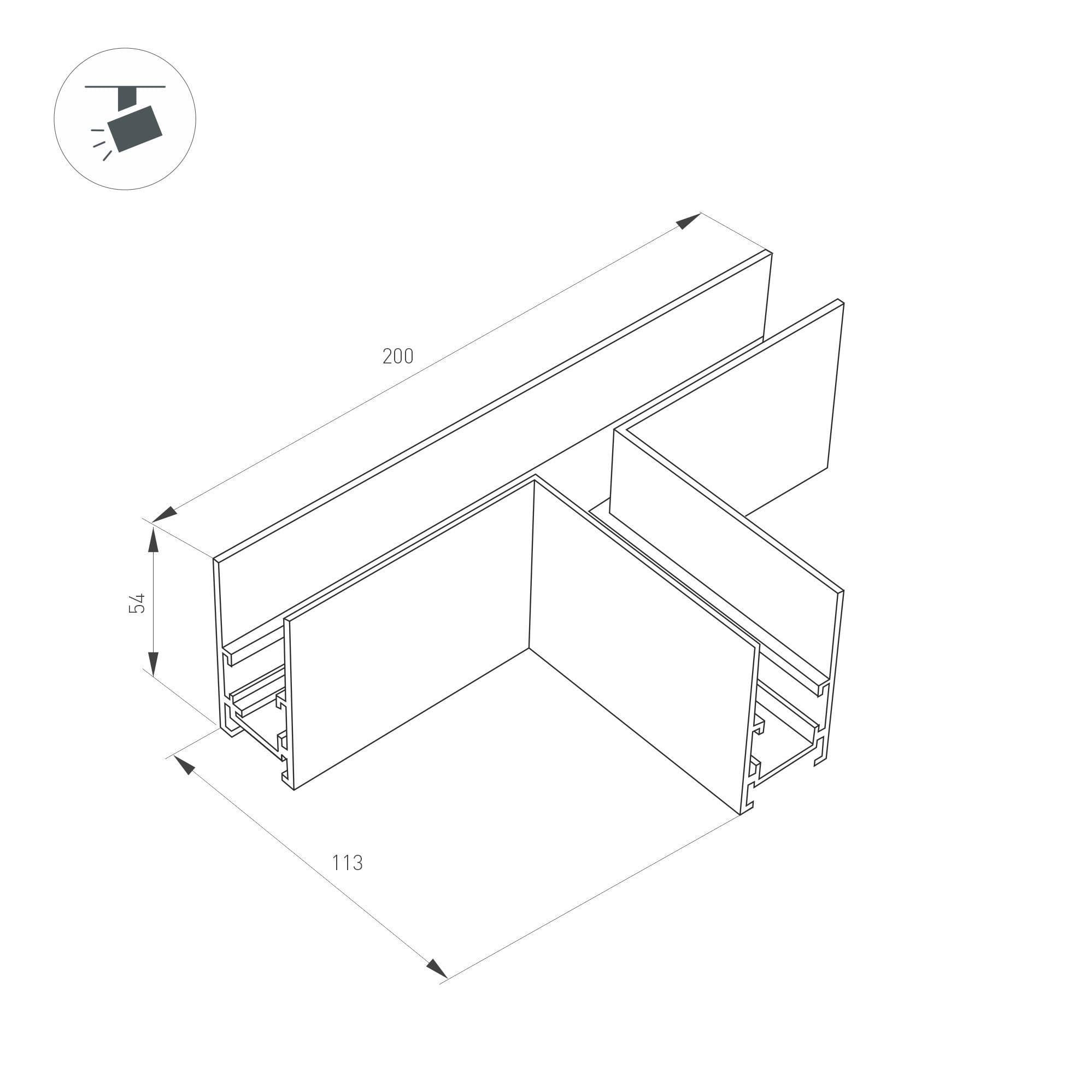 Arlight Коннектор тройной MAG-ORIENT-CON-2652-T90 (BK) (IP20 Металл, 3 года) 036807 — миниатюра 2