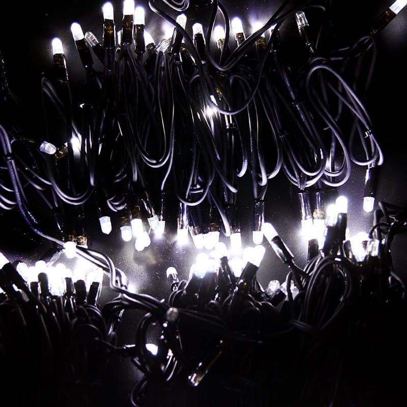 NEON-NIGHT Гирлянда модульная "Дюраплей LED" 100% Flashing, 20м, черный каучук, 200 диодов, Белая 315-165