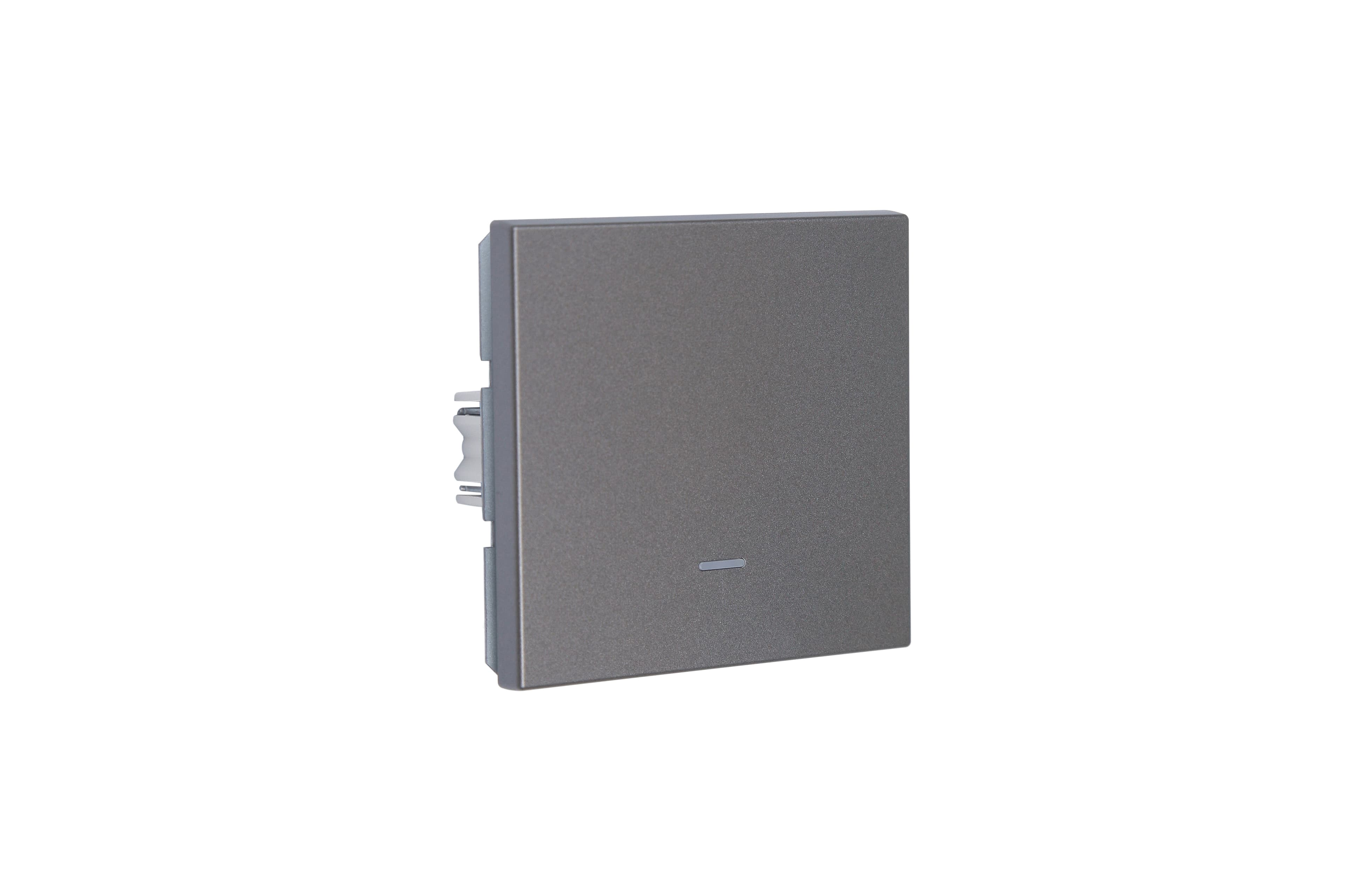 Jasmart FD Никель Выключатель 1-кл с подсветкой 10A 250V~