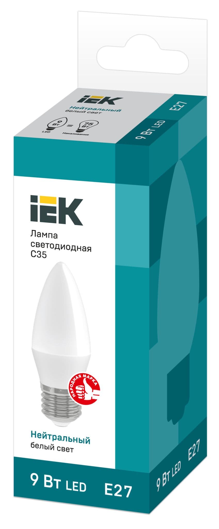 IEK Лампа светодиодная ECO C35 свеча 9Вт 230В 4000К E27 — миниатюра 3