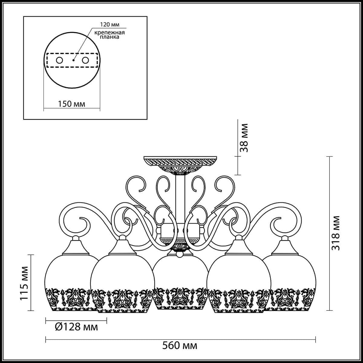 Lumion 3505/5C LN18 231 белый/зол.патина/золото Люстра потолочная E27 5*60W 220V BIANCOPA — миниатюра 3
