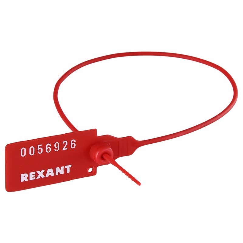 Пломба пластиковая номерная 320 мм красная Rexant 07-6131