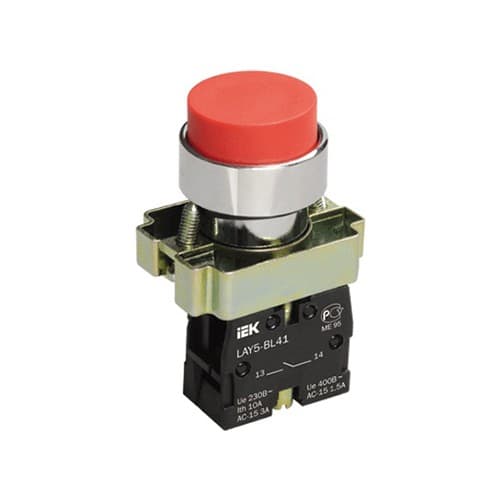 IEK LAY5 Кнопка управления LAY5-BL41 без подсветки красная 1з — миниатюра 2