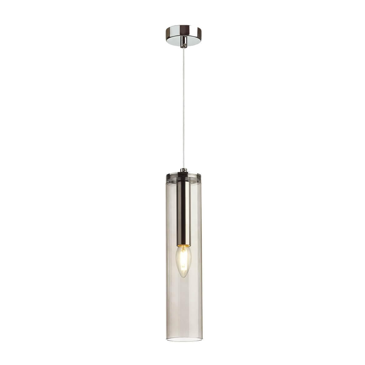 Odeon Light 4694/1 ODL20 379 хром/дымчатый Подвес E14 1*40W KLUM — миниатюра 1