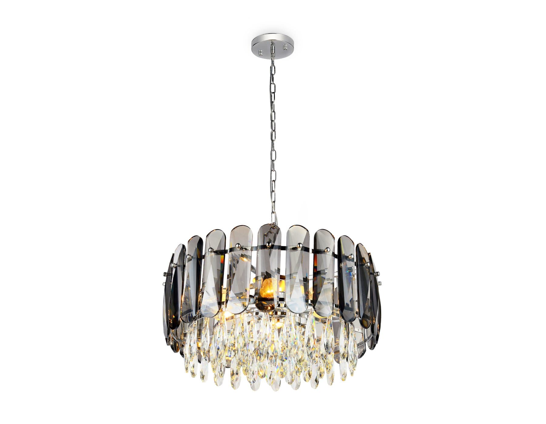 Ambrella Подвесная люстра TR5069/6 CH/SM/CL хром/дымчатый/прозрачный E14/6 max 40W D500*950 — миниатюра 4