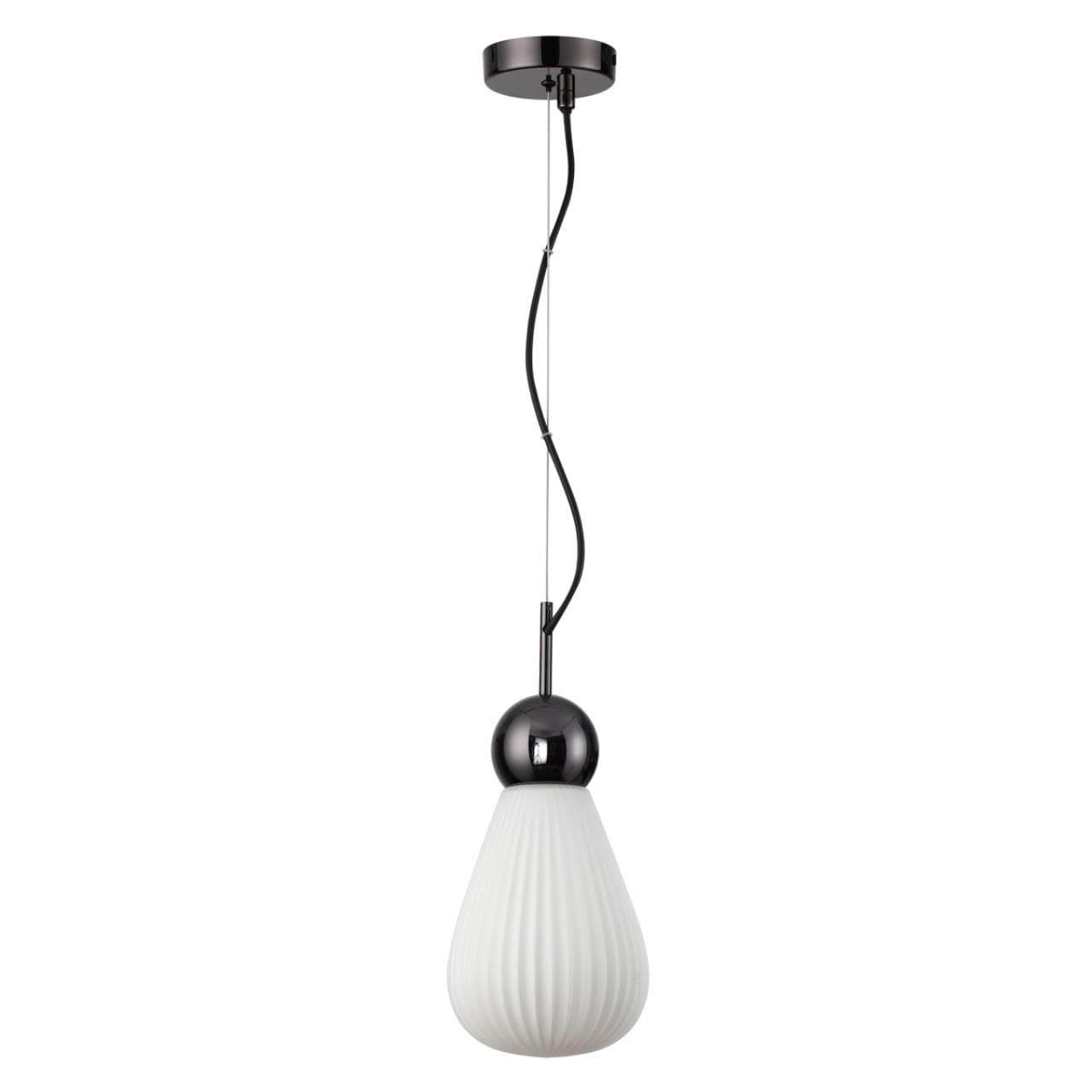 Odeon Light 5418/1 MODERN ODL_EX23 19 черный хром/белый матовый/металл/стекло Подвес E14 1*40W ELICA — миниатюра 1