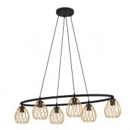 Eglo 390092 Подвесной потолочный светильник (люстра) JAZMINIA1, 6x40W, E27, L1160, B565, H1500, сталь, черный, латунь