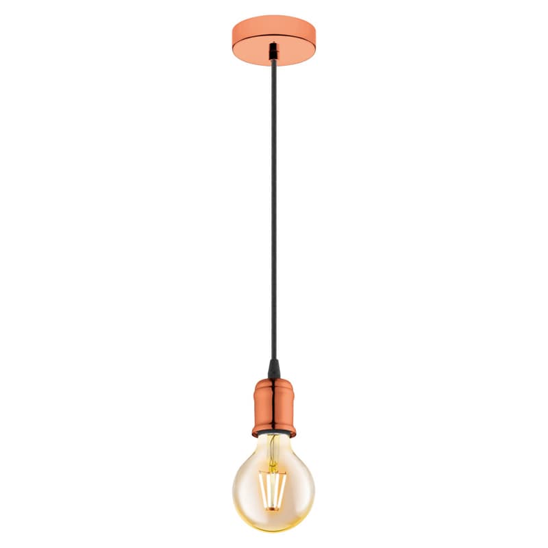 Eglo 32541 Подвес YORTH, 1х60W (E27), 100, H2000, сталь, медный, черный кабель