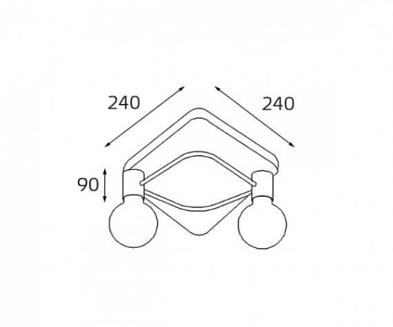 ITALLINE Vega PL 6088/2 bronze светильник потолочный — миниатюра 3