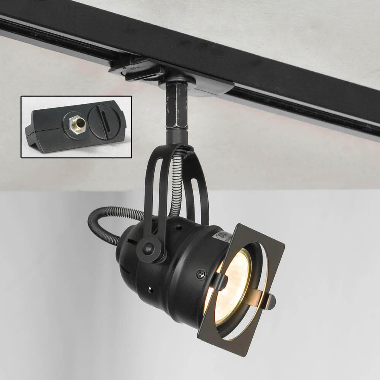 Lussole LOFT Металл Черный /  Металл трековый светильник однофазный GU10 50W LSP-9118-TAB — миниатюра 1