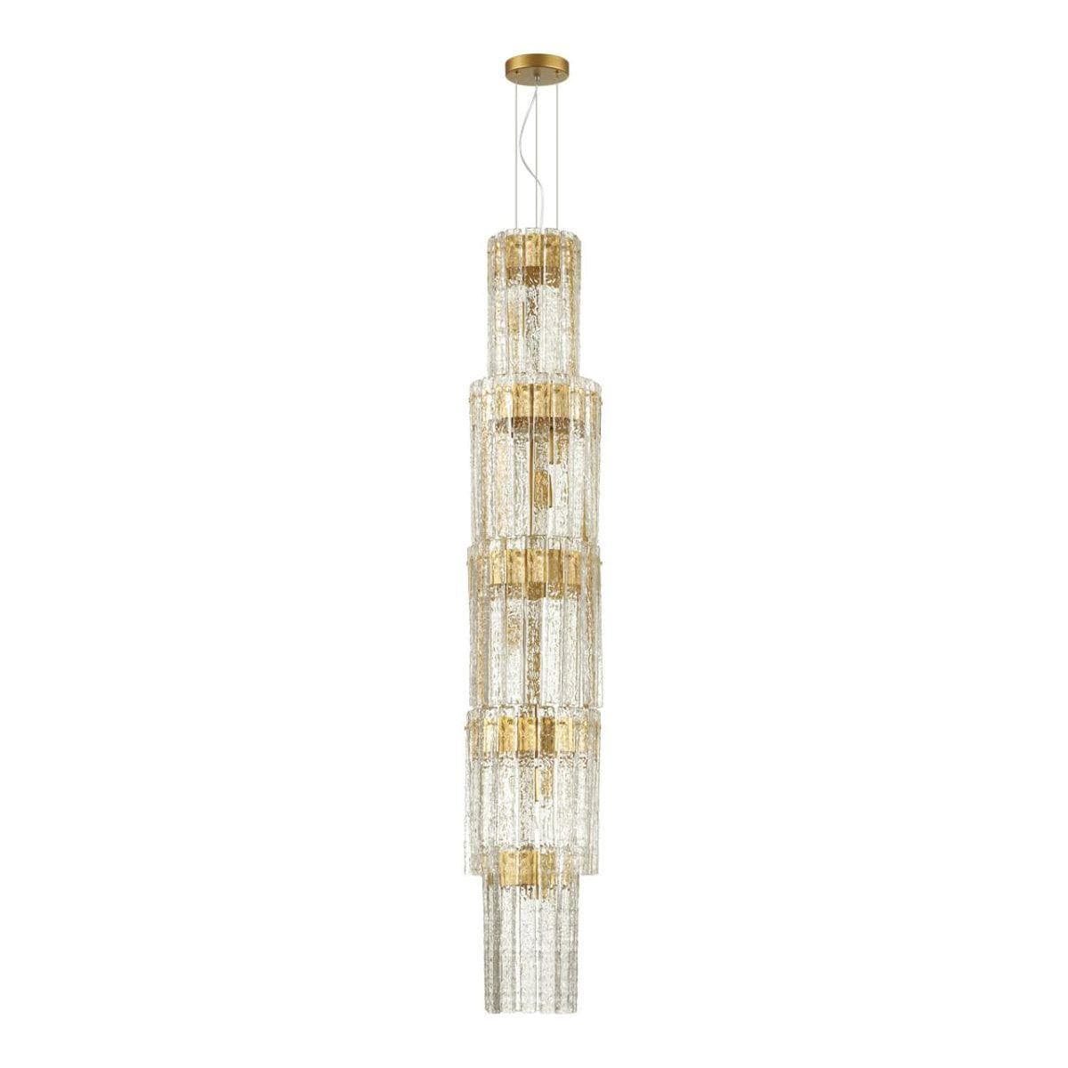 Odeon Light 4938/9 HALL (В 2-Х КОРОБКАХ) ODL22 366 матов.золотой/прозрачный/стекло/ Люстра E14 9*40W MERKALE — миниатюра 1