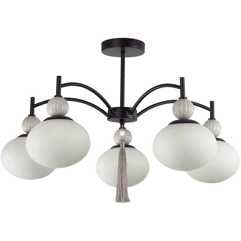 Lumion 8273/5C NEOCLASSI черный, серый/белый металл, керамика/стекло Люстра потолочная Е14 5*40W 220V GLORIYA