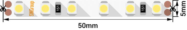 SWG Лента светодиодная стандарт 3528, 120 LED/м, 9,6 Вт/м, 12В , IP20, Цвет: Холодный белый 005667