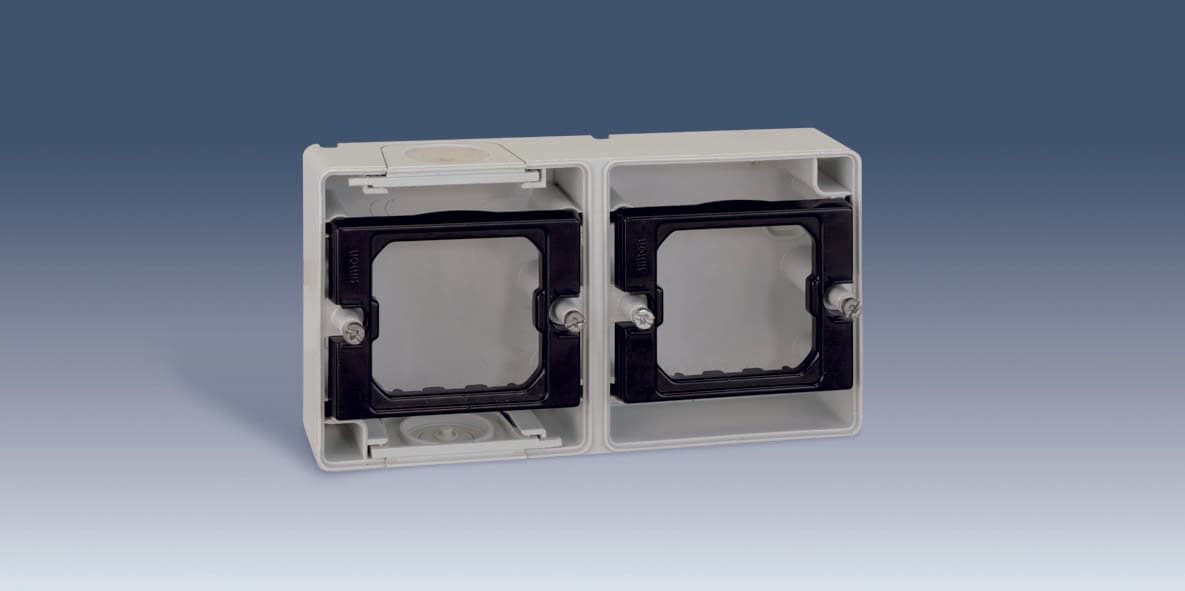 Simon 44 Aqua Серая Коробка 2-ая, горизонтальная 4400761-035
