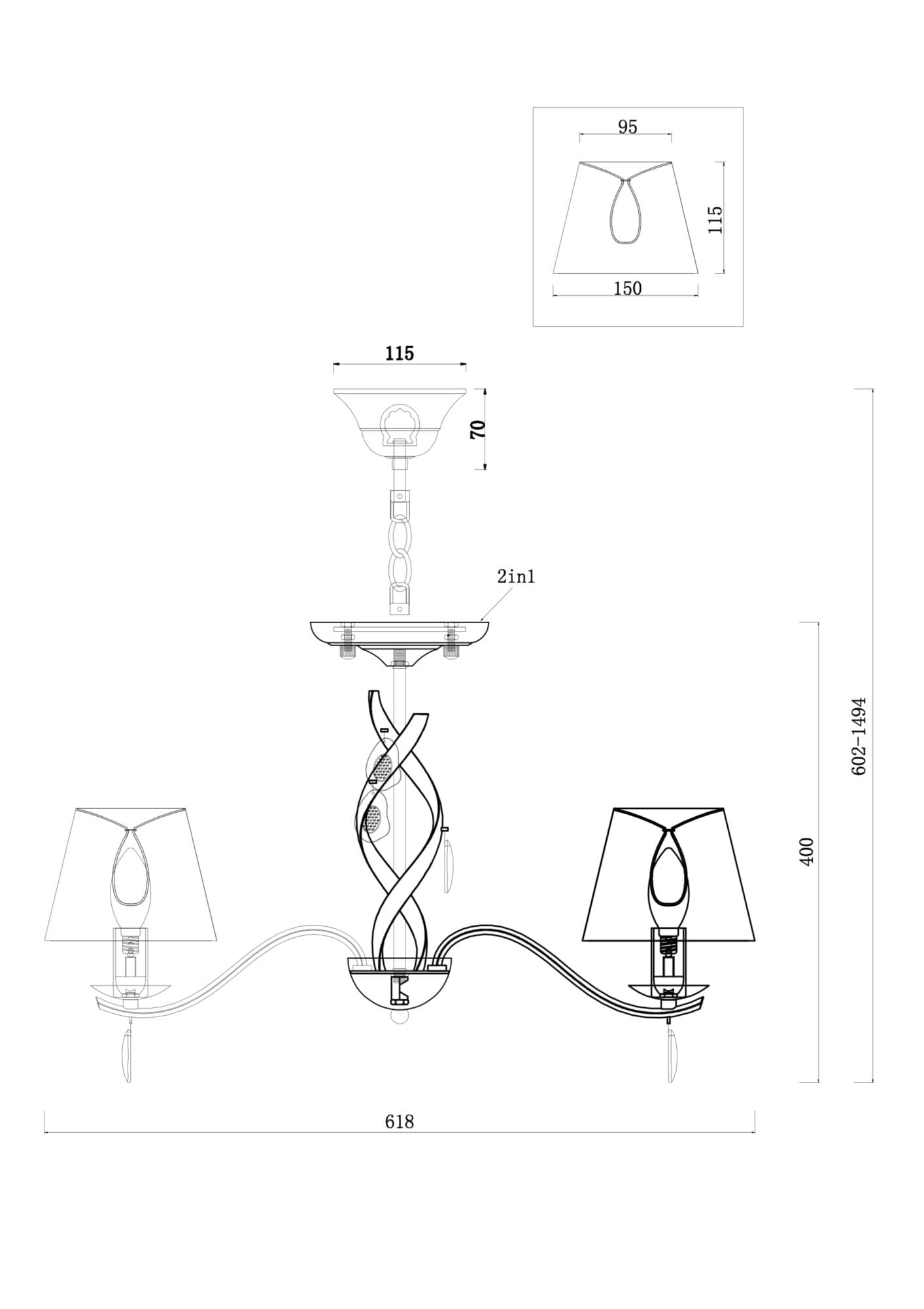 Freya Classic Monique Матовое Золото Люстра FR2001PL-05G — миниатюра 3