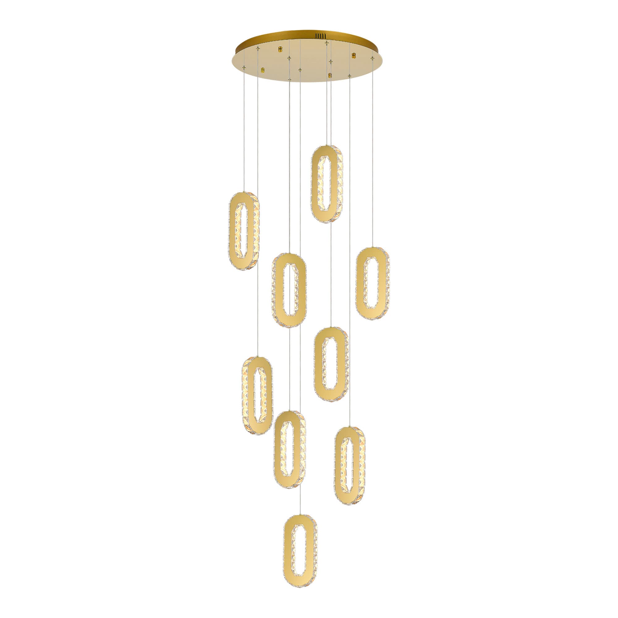 ST LUCE SL6506.203.09 Светильник подвесной Золотистый/Золотистый, Прозрачный LED 9*9W 3000K