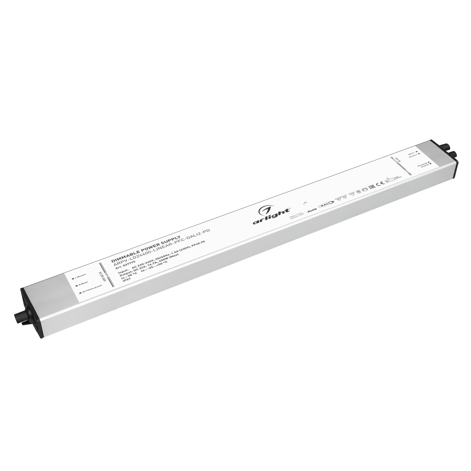 Arlight Блок питания ARPV-LG24400-LINEAR-PFC-DALI2-PD (24V, 16.7A, 400W) (IP67 Металл, 5 лет) 037775 — миниатюра 2