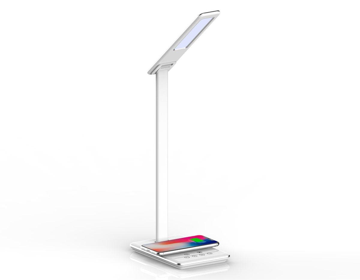 Ambrella Светодиодная настольная лампа с беспроводной зарядкой и USB портом DE581 WH белый LED 2700-6400K 6W — миниатюра 4
