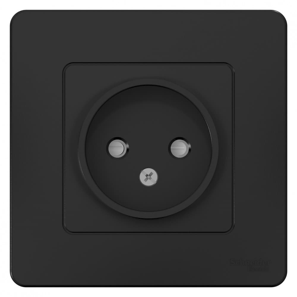 Systeme Electric Blanca внутр Антрацит Розетка б/з со шторками, 16А, 250В