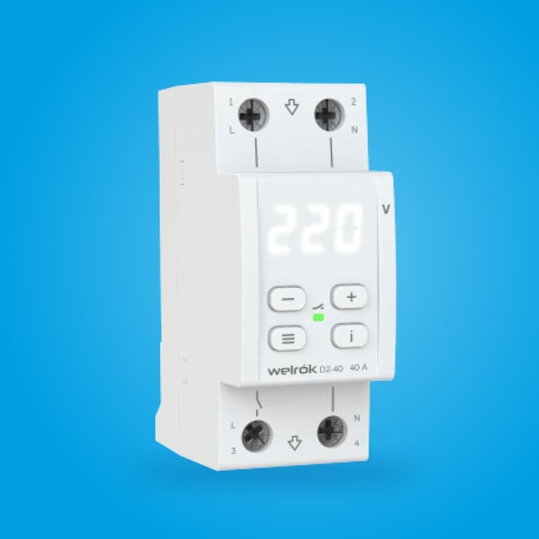 Welrok D2-40 Реле напряжения 40 А (max 50 A) 8 800 ВА, 3х клеммные — миниатюра 8