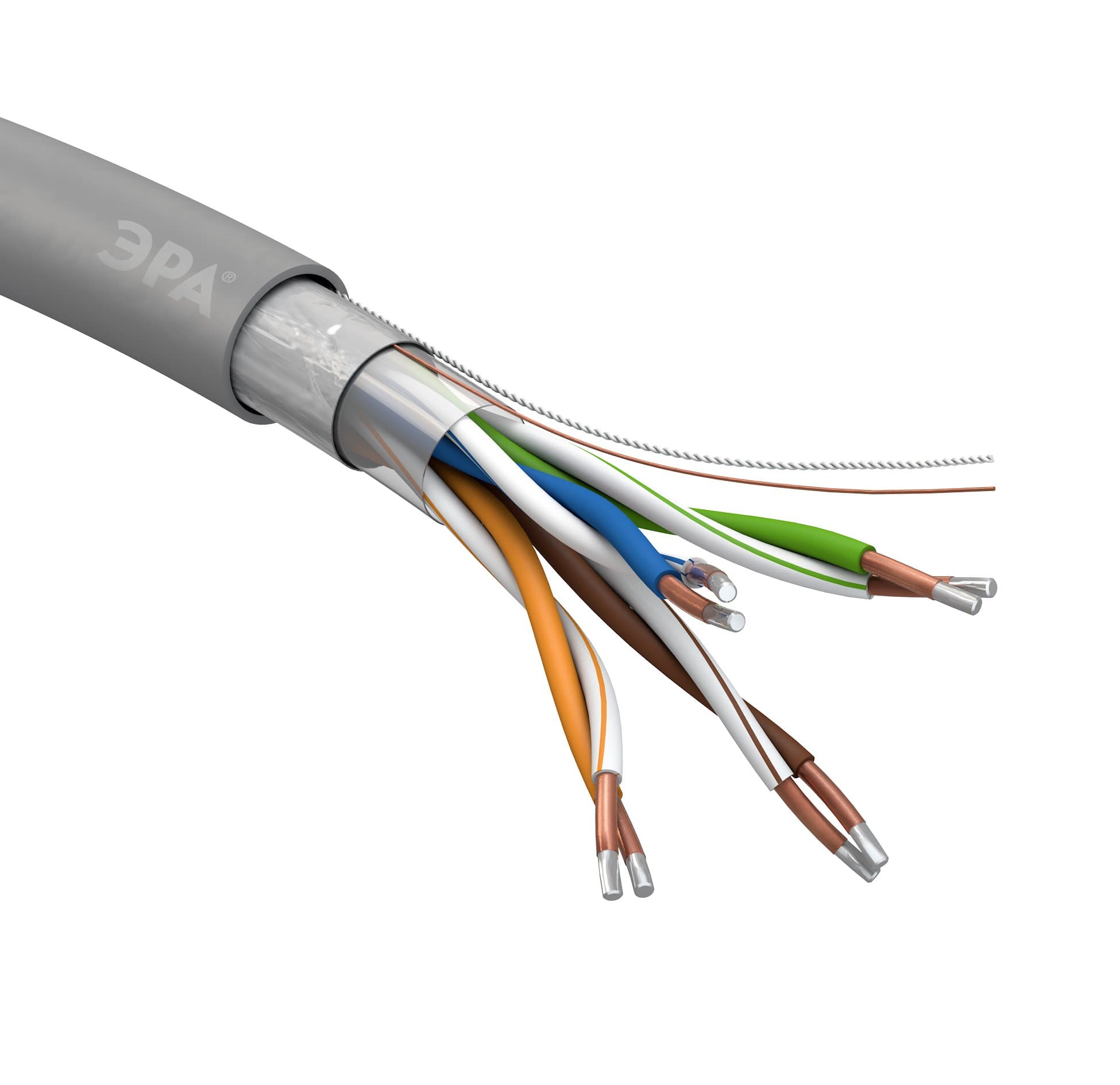 ЭРА FL-4-PVC-A Кабель витая пара F/UTP 4x2x24 AWG Cat5e CCA PVC 305м SIMPLE