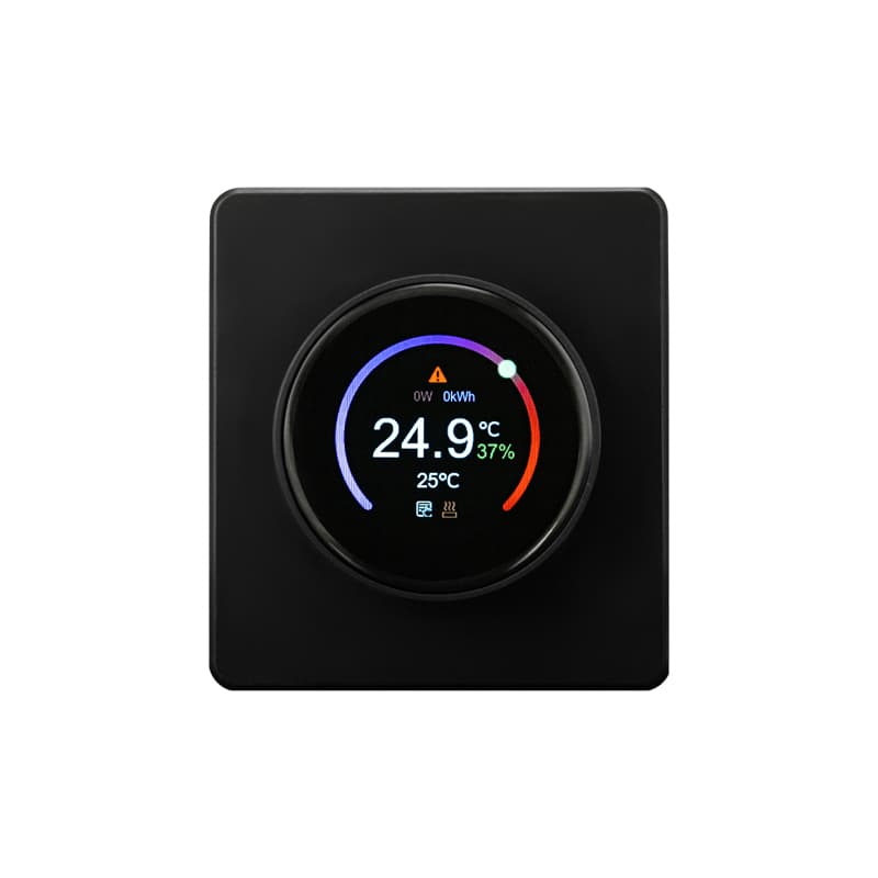KRANZ ROUND Терморегулятор Wi-Fi с/у оникс, с 1-пост. рамкой