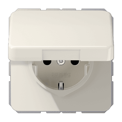 JUNG  CD500 Штепсельная розетка SCHUKO 16A 250V~ с защитой от детей, влагозащищенная; слоновая кость CD1520BFKIKL