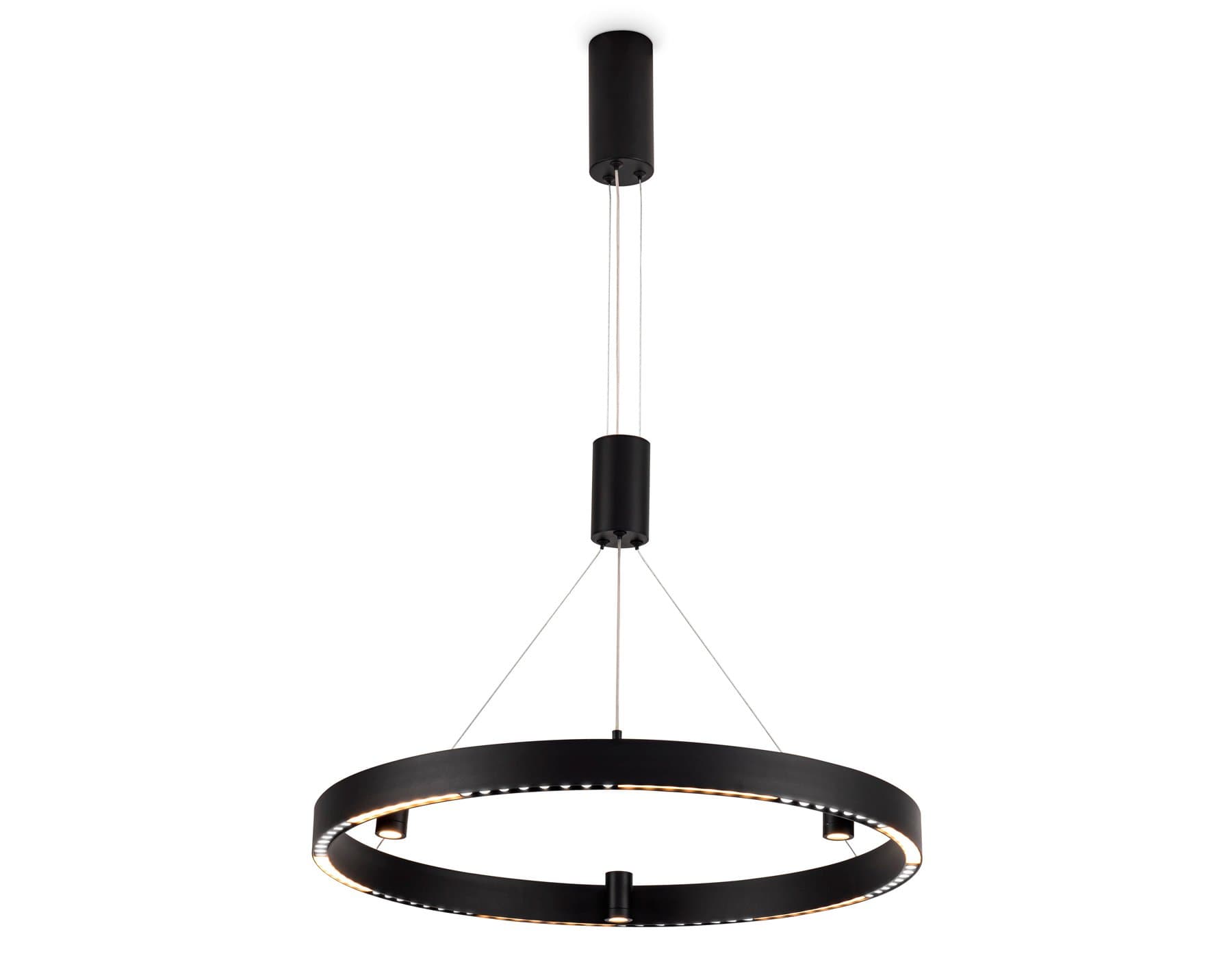 Ambrella Светильник подвесной светодиодный FL5845/1+3 BK черный 40W 3000K/4200K/6400K D600*1200 (без ПДУ) — миниатюра 2
