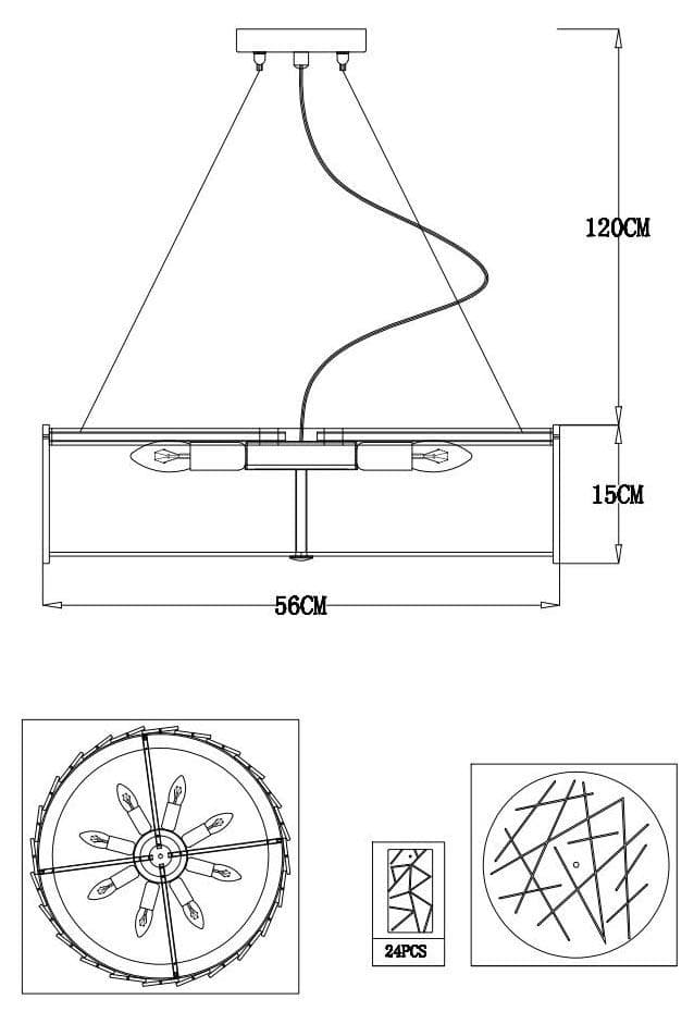 Arte Lamp A1222LM-8CC Люстра подвесная — миниатюра 4