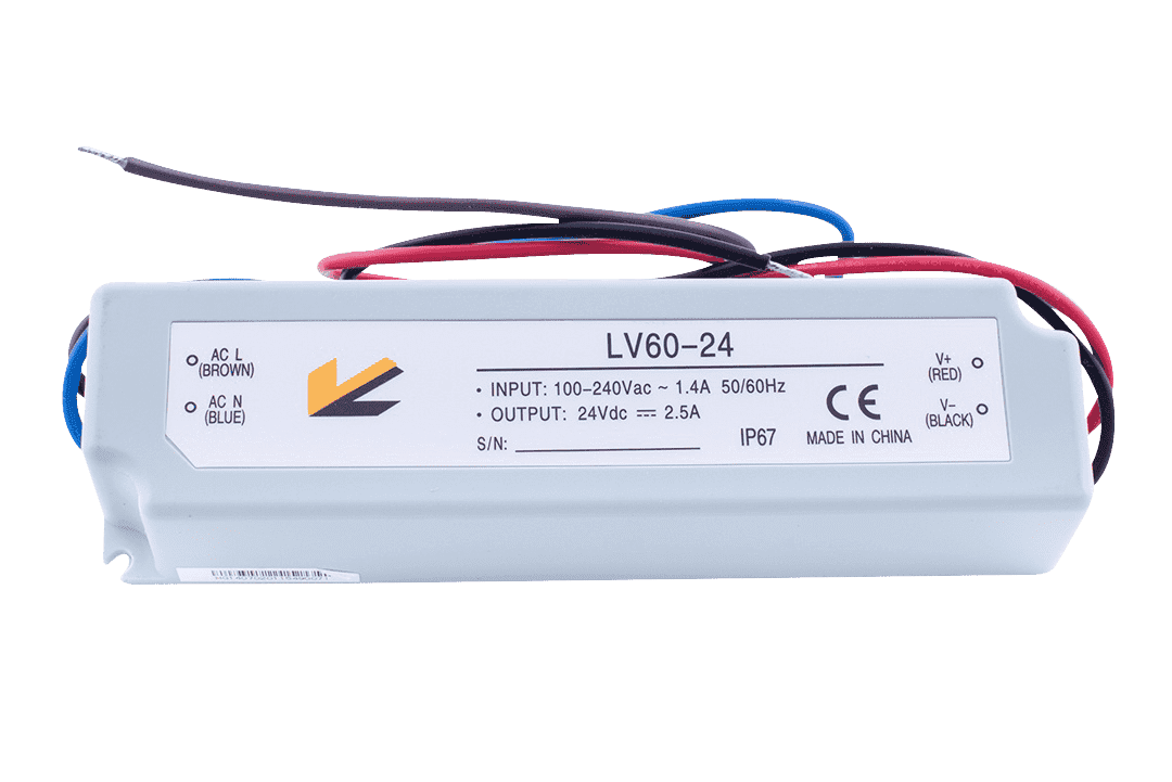 SWG Блок Питания для ленты IP 67 пластик 60 W, 24V LV-60-24