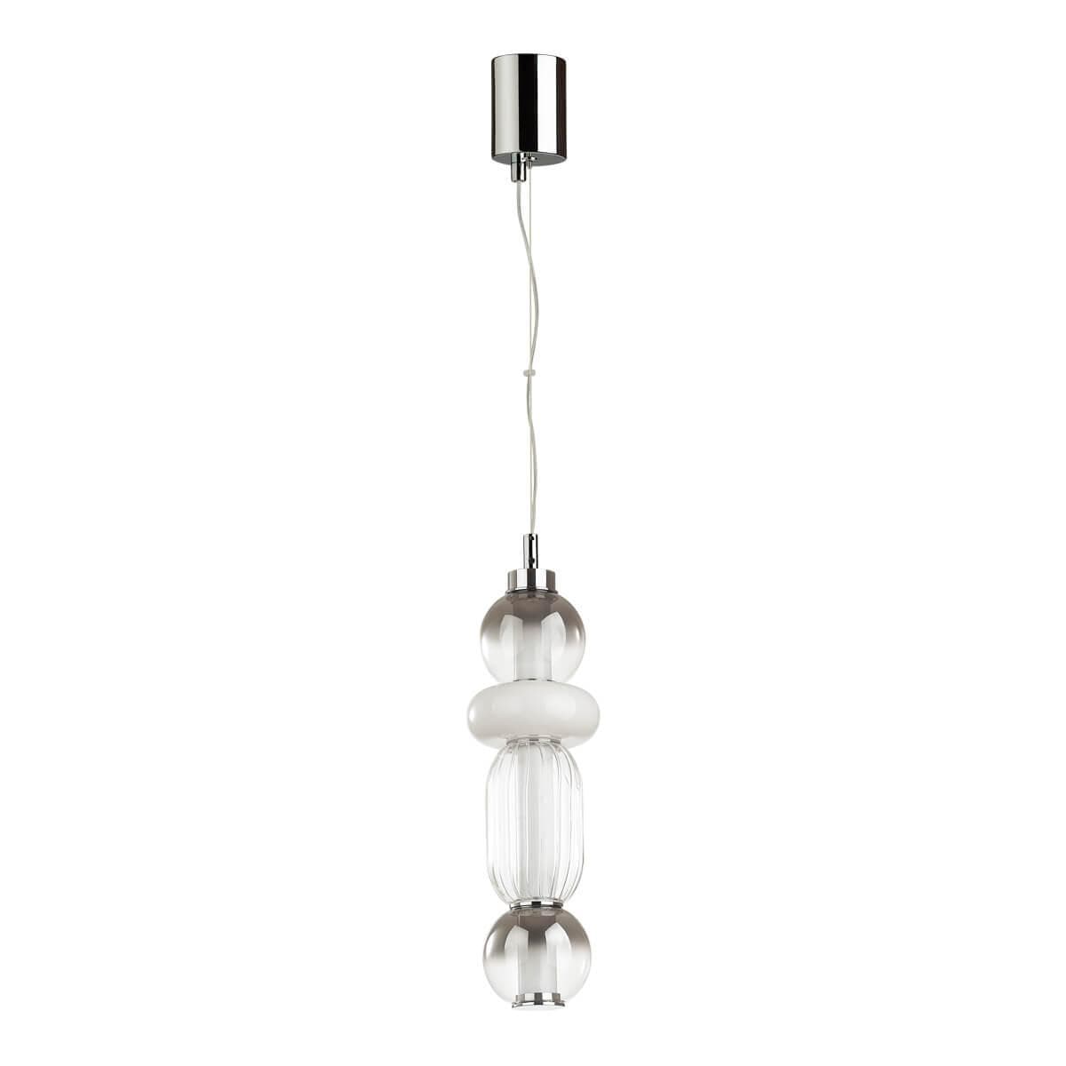 Odeon Light 4827/18L PENDANT ODL21 007 хром/дымчатый/белый/прозрачный Подвес LED 18W BEANS