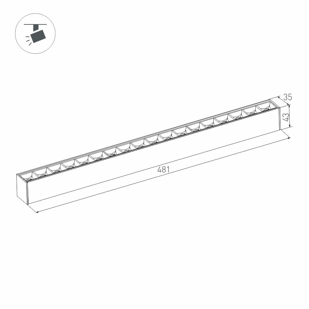 Arlight Светильник MAG-LASER-45-L480-18W Warm3000 (BK, 15 deg, 24V) (IP20 Металл, 3 года) 026941 — миниатюра 4