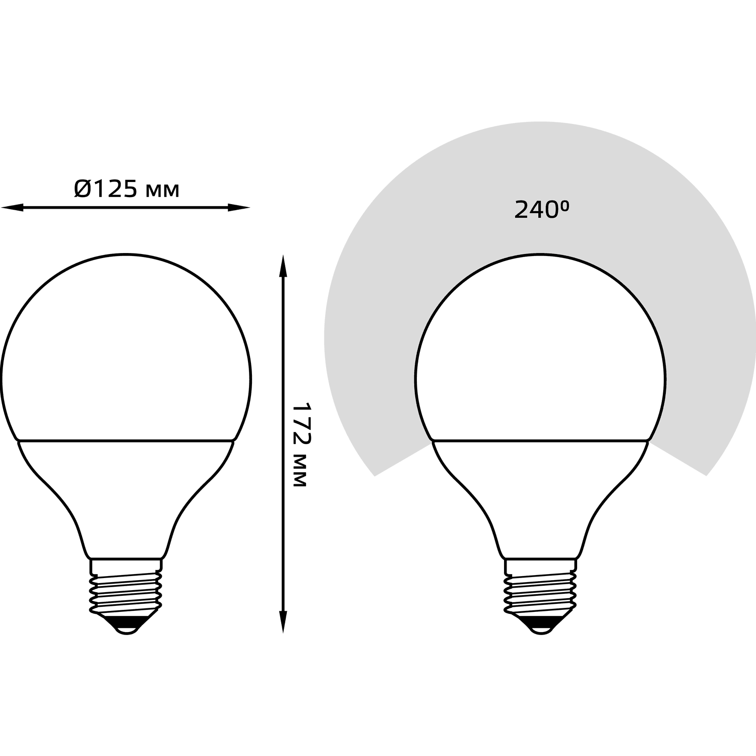 Gauss Лампа G125 22W 1840lm 6500K E27 LED 105102322 — миниатюра 2