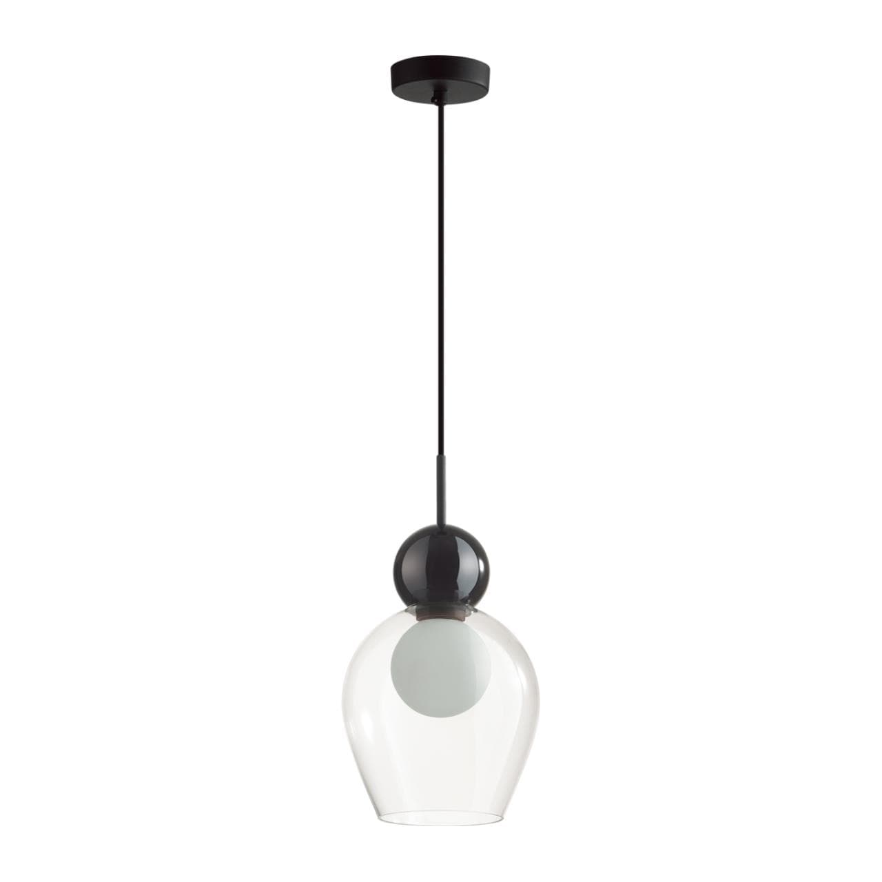 Odeon Light 5023/1 MODERN ODL23 293 черный/прозрачный/белый матовый металл/стекло Подвес G9 LED 5W BLACKY