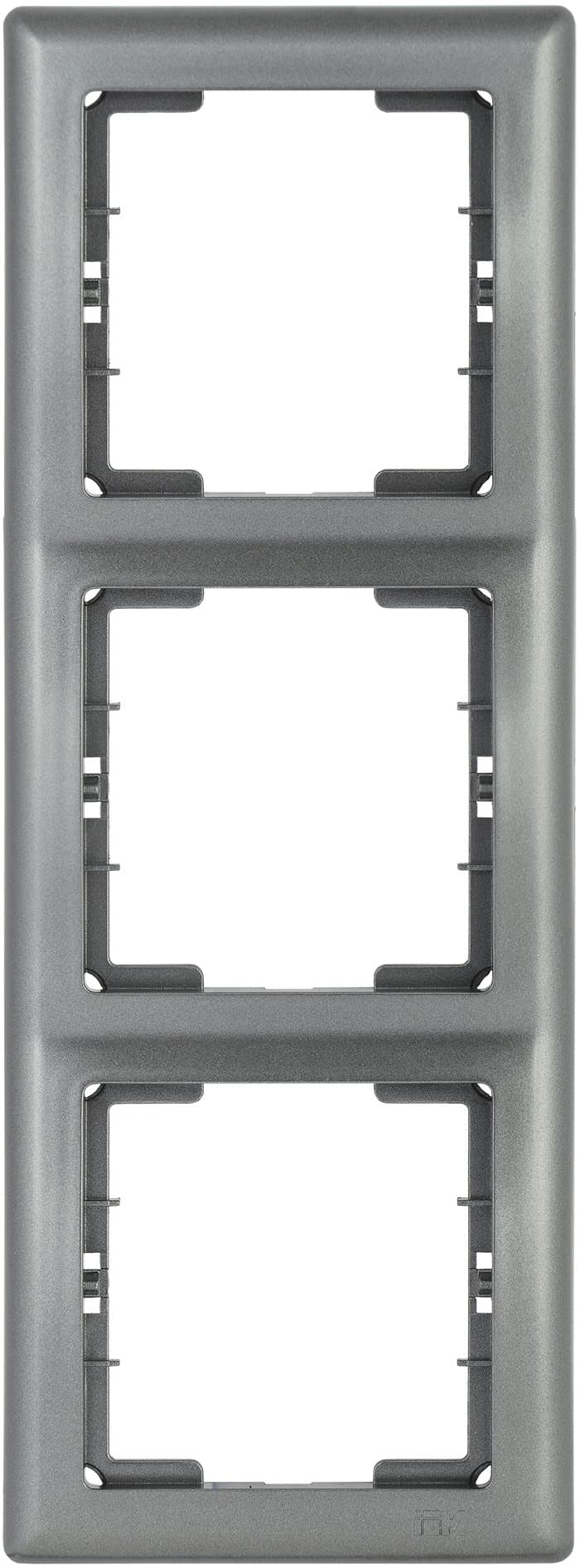 IEK РB-3-БА Рамка 3 мест. верт. BOLERO антрацит EMB31-K95