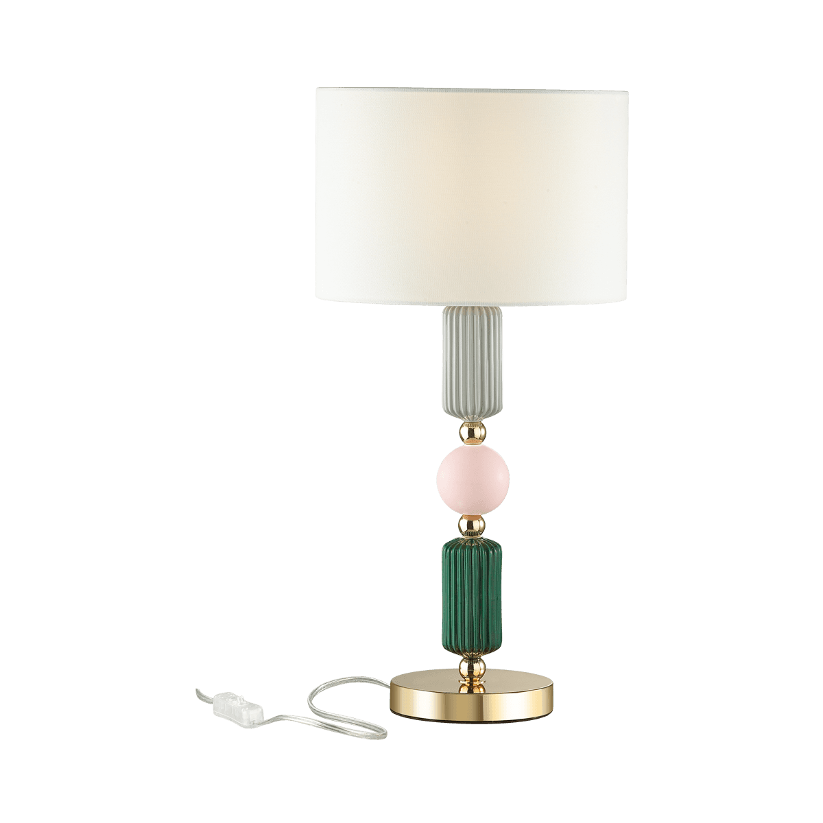 Odeon Light 4861/1T CLASSIC ODL_EX21 золото/раноцветн./керамика/абажур Настольная лампа E27 1*60W CANDY — миниатюра 2