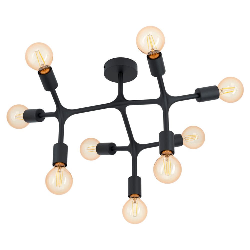 Eglo 98318 Потолочный светильник BOCADELLA 1, 9х60W (E27), 640, H365, cталь, черный