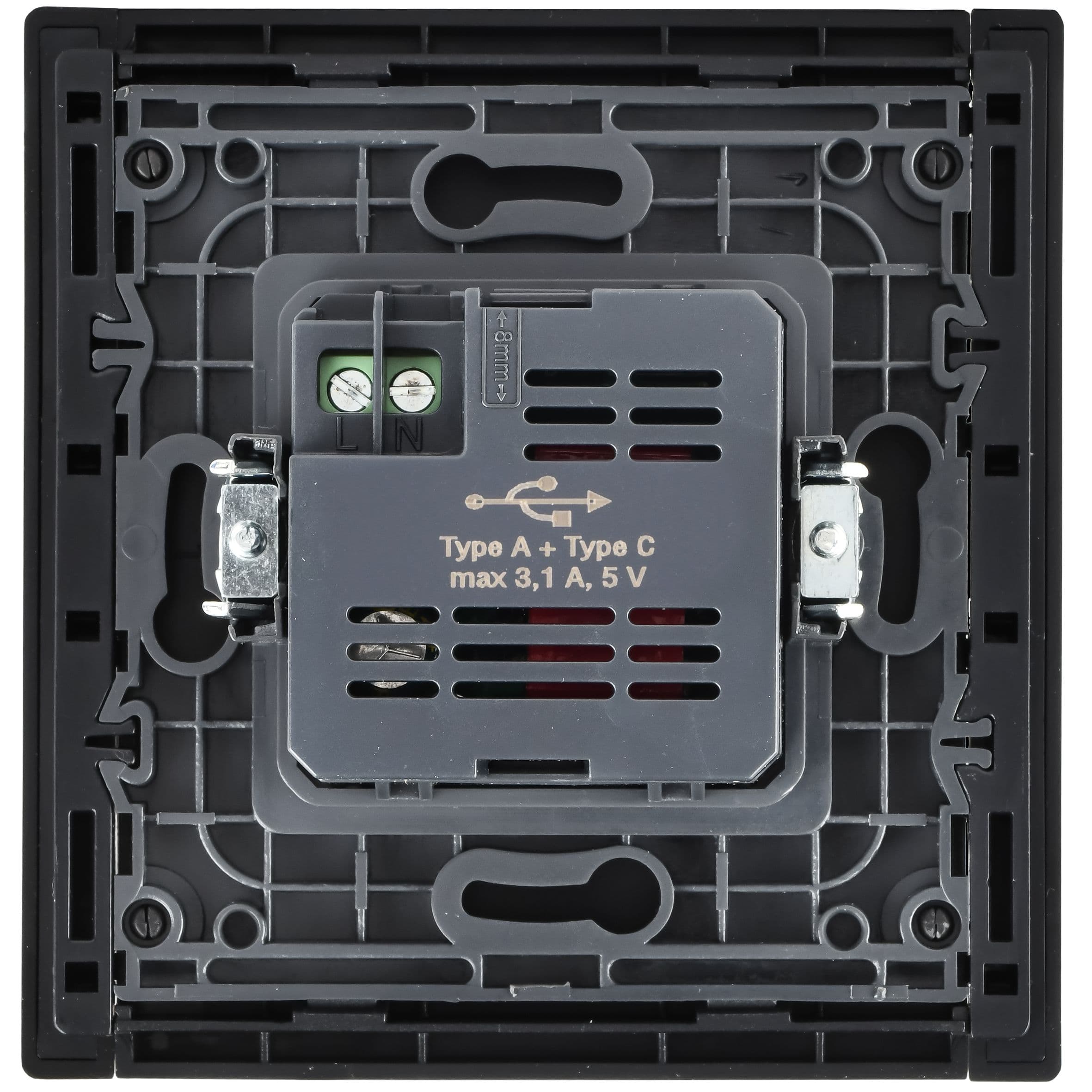 IEK FORTE&PIANO Металл Шампань Розетка USB A+C 3,1А FP650M — миниатюра 3