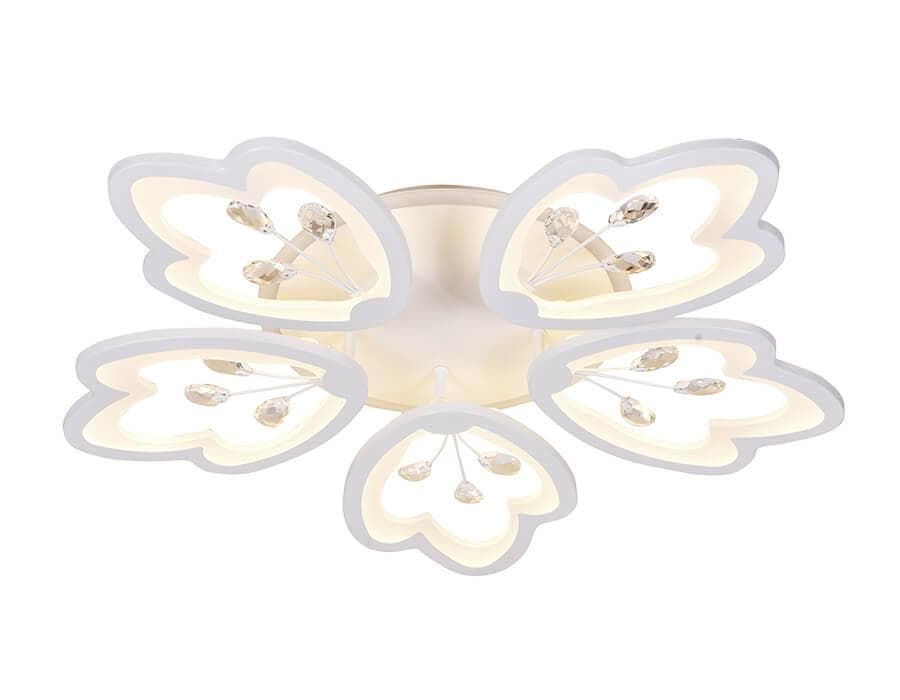 Ambrella Потолочный светодиодный светильник с пультом и подсветкой FA510/5 WH белый 140W+28W D660*95 (ПДУ РАДИО 2.4) — миниатюра 1