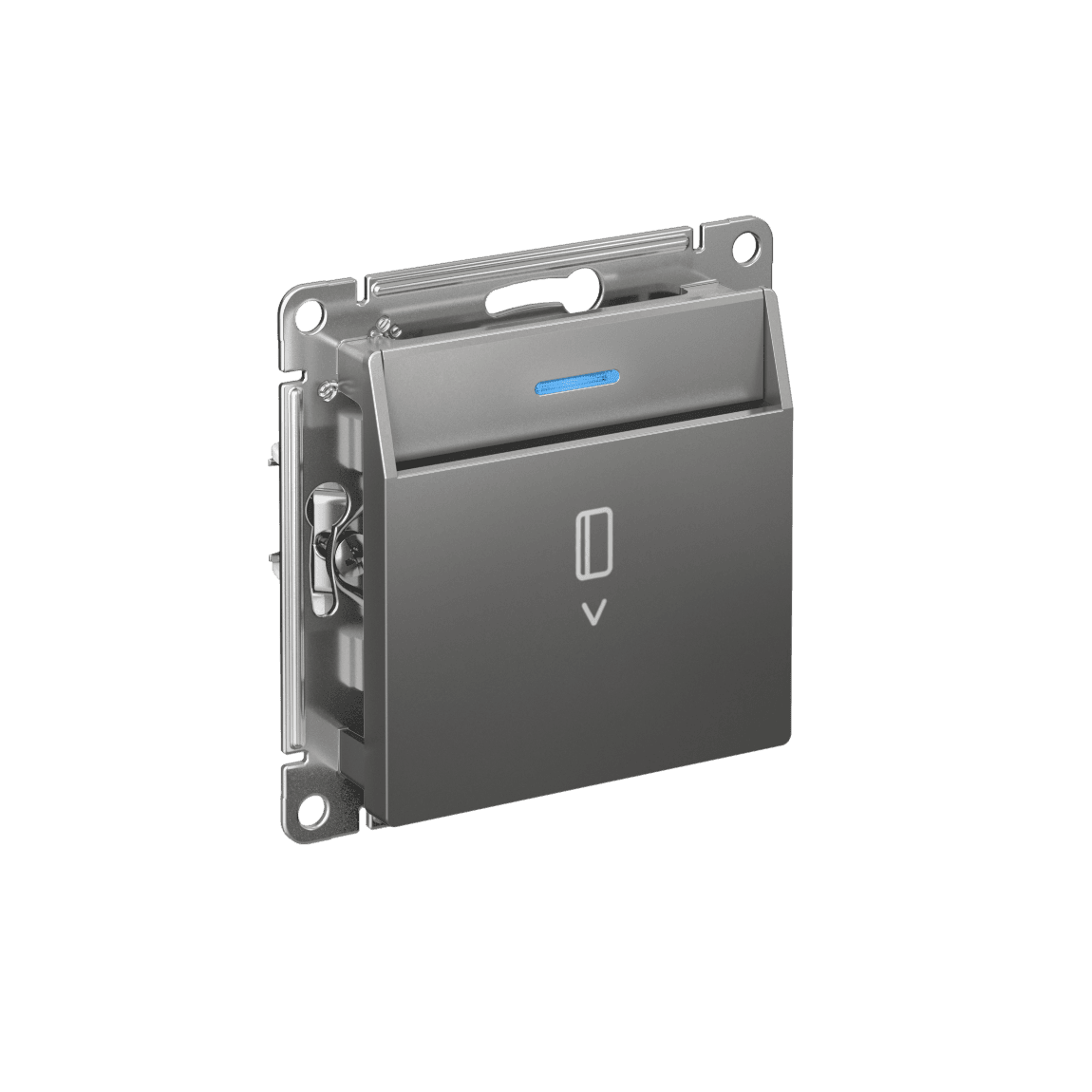 Systeme Electric AtlasDesign Сталь Выключатель карточный с подсветкой, 10А, без задержки отключения, механизм — миниатюра 2