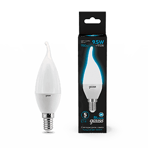 Gauss Лампа Свеча на ветру 9.5W 950lm 6500K E14 LED 1/10/50 104101310