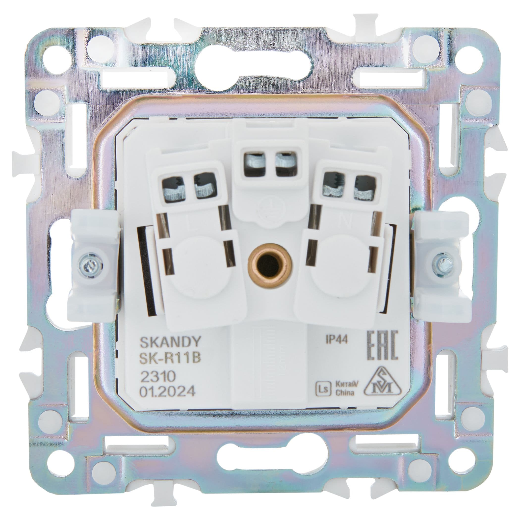 IEK SKANDY Бежевый Розетка с/з с защитными шторками и крышкой 16А IP44 SK-R11B — миниатюра 3