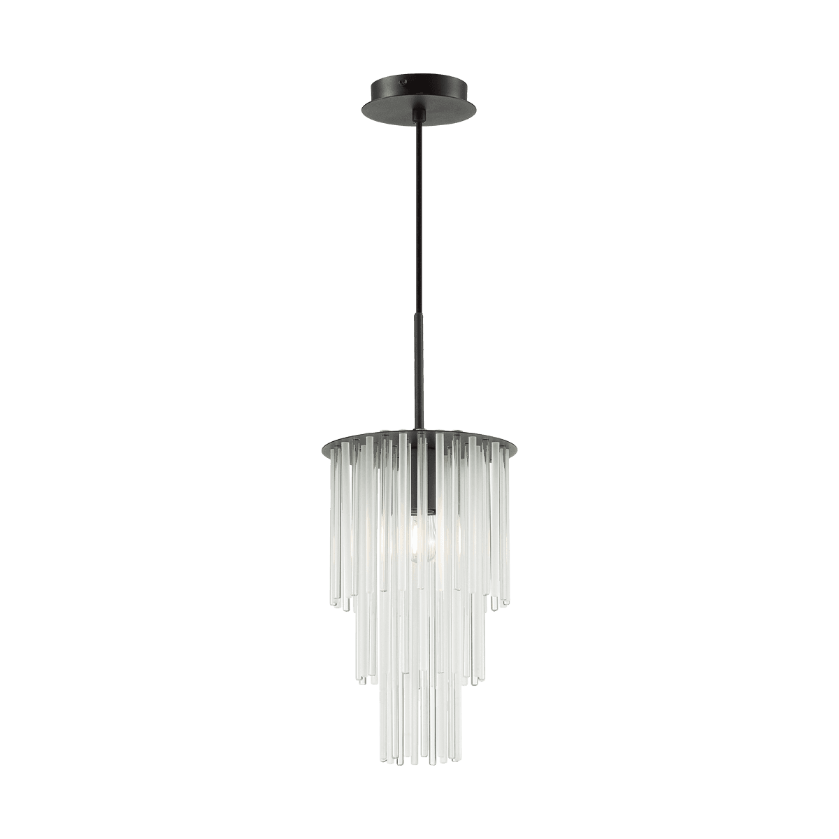 Odeon Light 4921/1 MODERN ODL22 329 черный/прозрач./матов./стекло Подвес E27 1*60W PAPITA — миниатюра 2