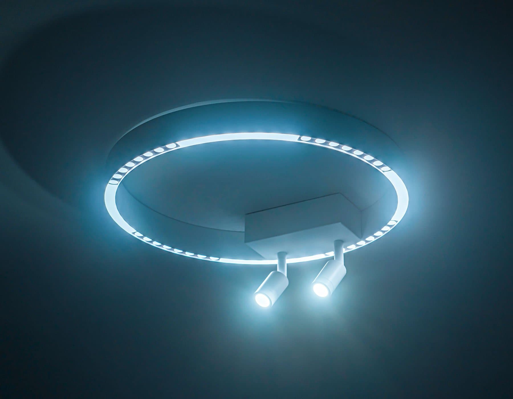 Ambrella Светильник потолочный светодиодный FL5805/1+2 WH белый 25W 3000K/4200K/6400K D400*95 (без ПДУ) — миниатюра 4