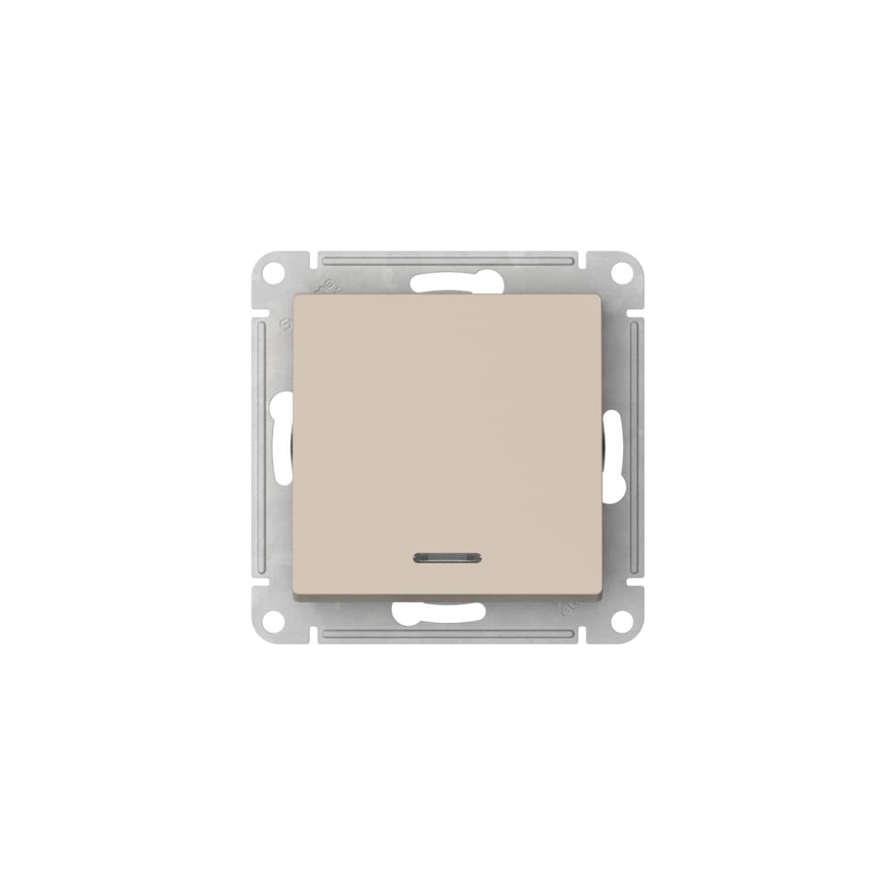 Systeme Electric AtlasDesign Песочный Выключатель 1-клавишный с подсвет., сх.1а, 10АХ, мех.,быстрозажим. клем. — миниатюра 3